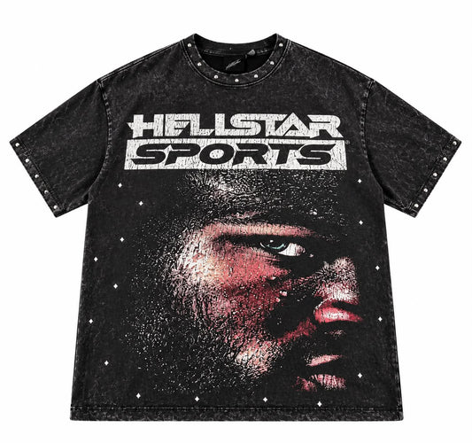 💎Camiseta Hellstar Sports Face Rhinestone – Black💎